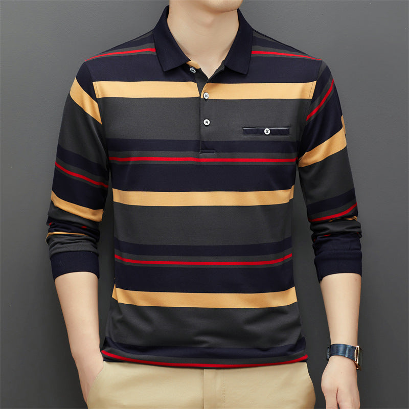 Men's Striped Polo Top