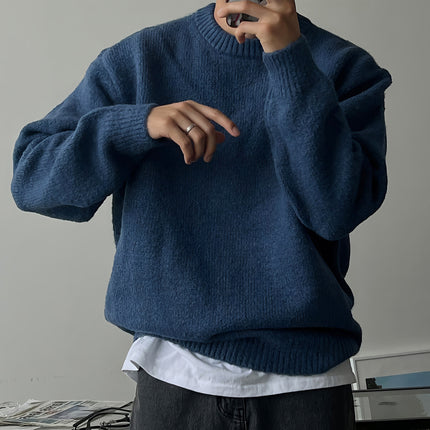 Drop-shoulder Men's Warm Sweater