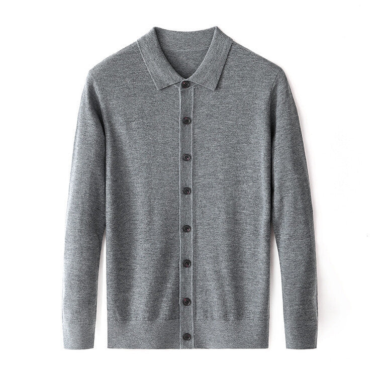 Worsted Single-sided Wool Sweater Gray