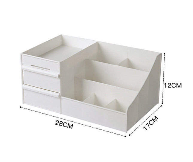 Cosmetic Storage Box Desktop Organizer Rack White Medium