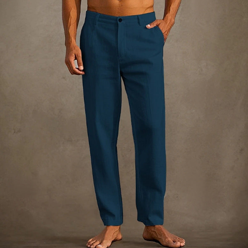 Men's Linen Beach Pants Navy Blue