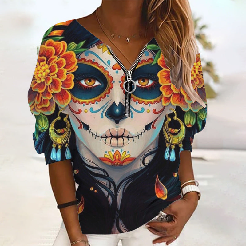 Halloween Printed Sweater BFH1G2222111