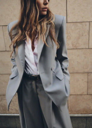 SS Gray Single-button Suit