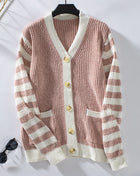 SS Button Down Sweater Pink