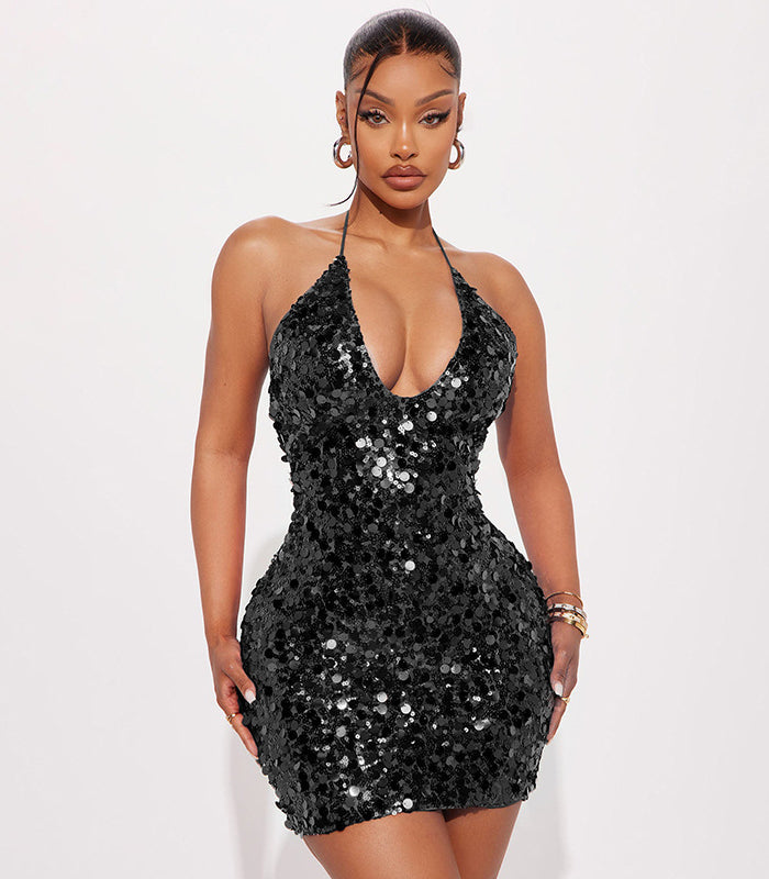 SS Elegant Strap Dress Black