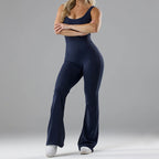 Women’s Tight Yoga Bodysuit Hollow Seamless Blue