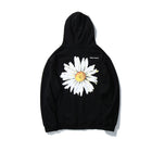 mem's casual sweatshirt with daisy print on back Black
