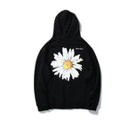 mem's casual sweatshirt with daisy print on back Black