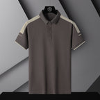 Polo T-shirt Round Neck Loose Coffee