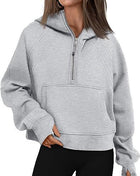 SS Women’s Zipper Hoodies Light Gray