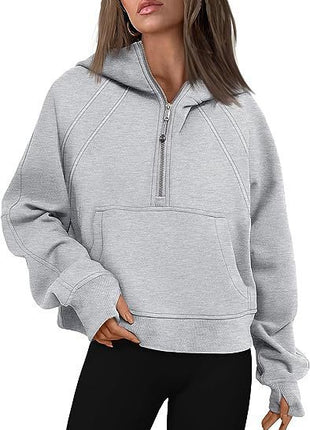 SS Women’s Zipper Hoodies Light Gray