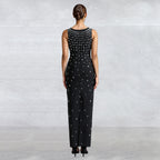 Rhinestones Sleeveless Sheath Tight Dress