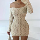Slim Fit Backless Off-shoulder Khaki