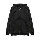 Men's Stitching Edging Hoodie Black