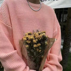 Loose Casual Retro Trendy Sweater Pink