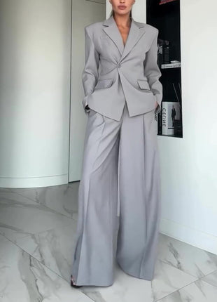 SS Gray Single-button Suit