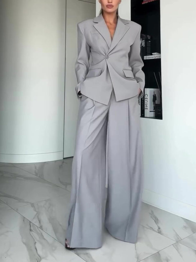 SS Gray Single-button Suit