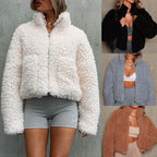 Women’s Short Jacket Lamb Wool Coat