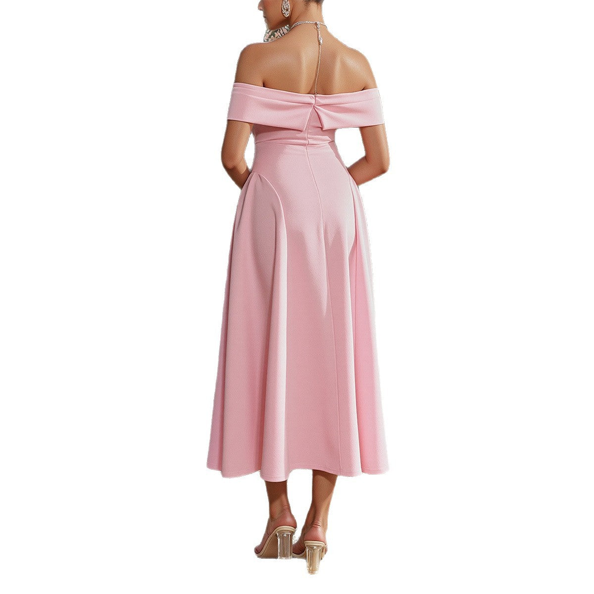Elegant Tube Top Off-shoulder Dress