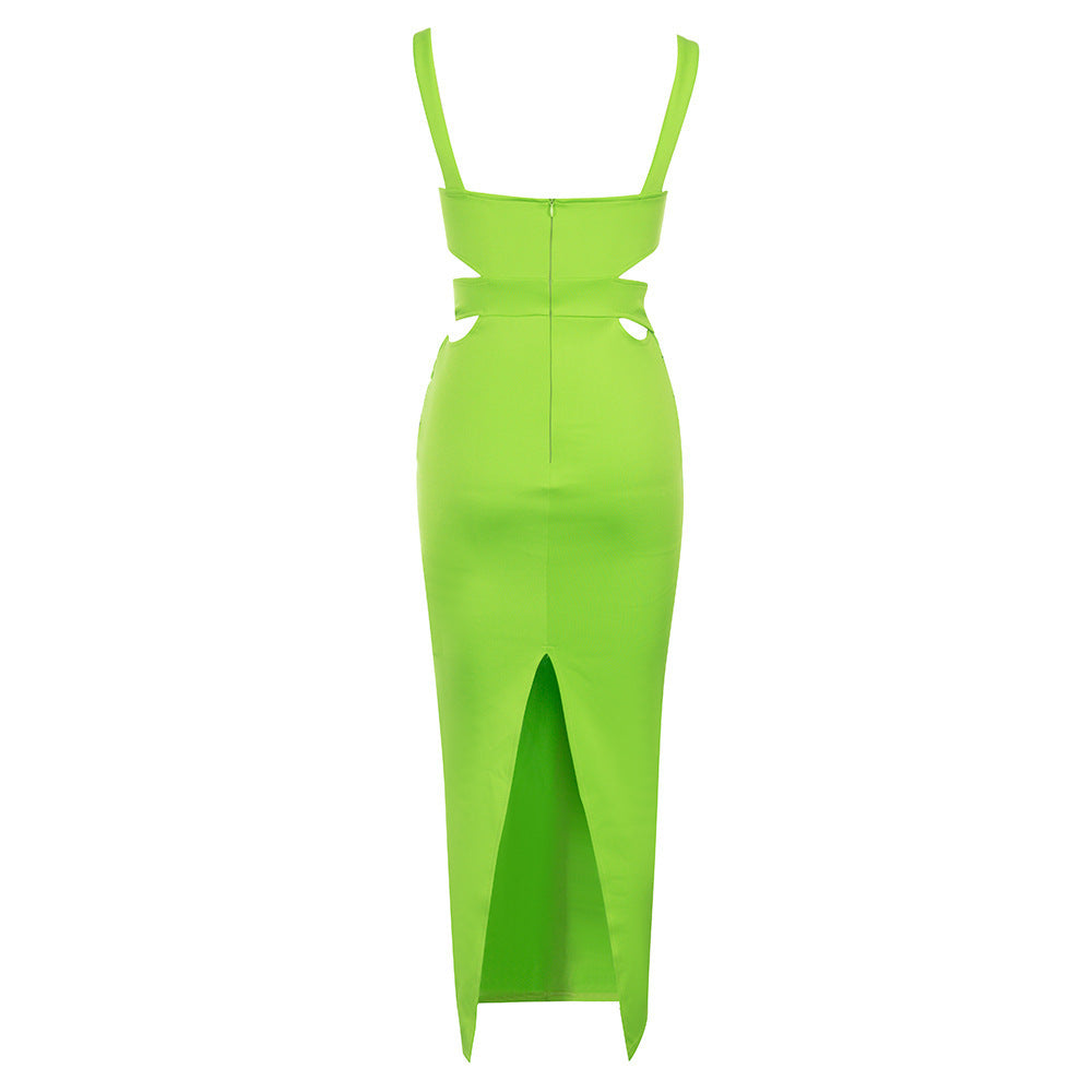 Sling Green One-piece Dress Women