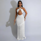 Tassel Stitching Tube Top One-piece Dress