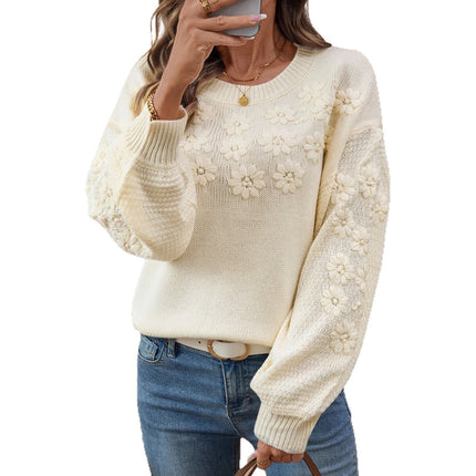 Women's Three-dimensional Small Chrysanthemum Pullover
