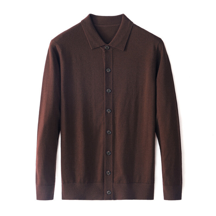 Worsted Single-sided Wool Sweater Brown