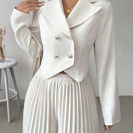 Top Set Long Sleeved Pleated Skirt