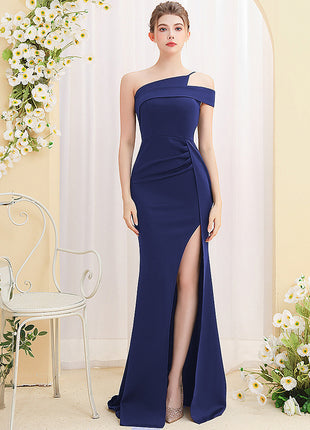 SS Fish Tail Dress Navy Blue