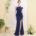 Temperament Ladies Banquet Long Fish Tail Dress Navy Blue