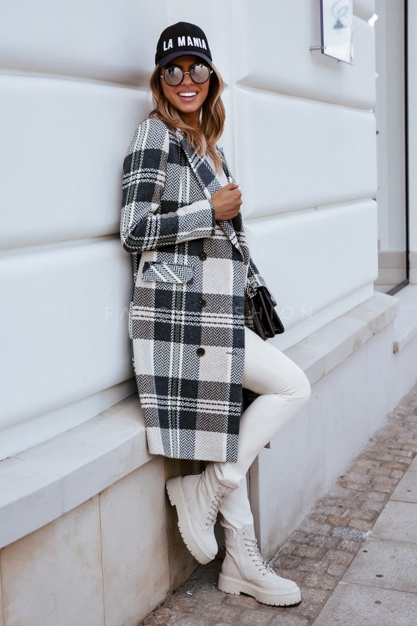 Women’s Plaid Woolen Coat