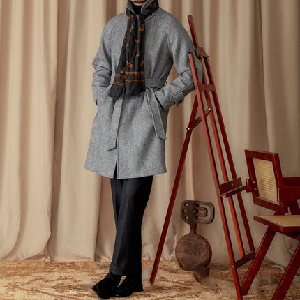Men's Winter British Casual Wool Mid-length Coat