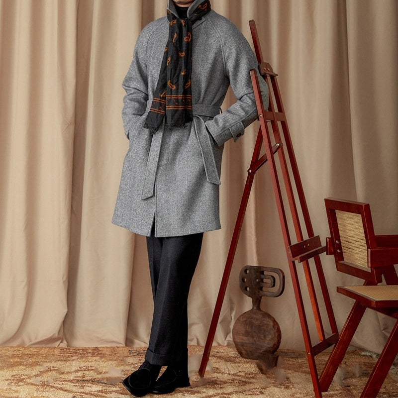 Men's Winter British Casual Wool Mid-length Coat