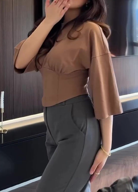 SS Cropped Top Brown