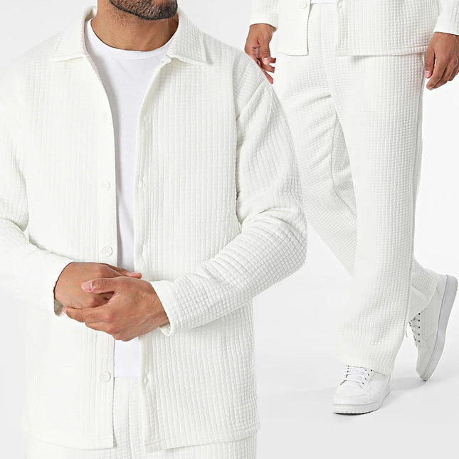 Anti-Wrinkle Simple Jacket Suits White