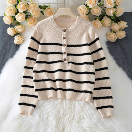 Women's Striped Pullover Top Fashion Cardigan