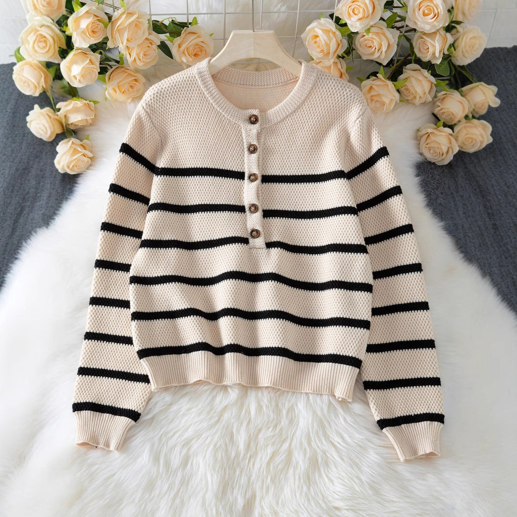 Women's Striped Pullover Top Fashion Cardigan