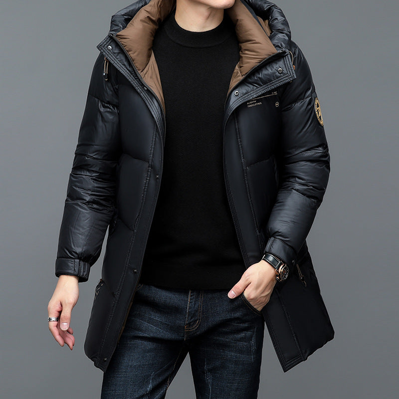 New Winter Men's Duck Down Warm Jacket Black