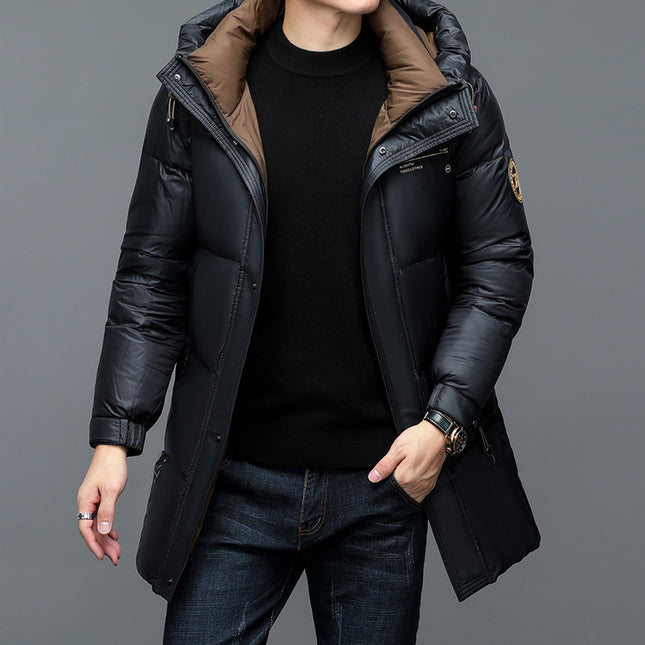New Winter Men's Duck Down Warm Jacket Black