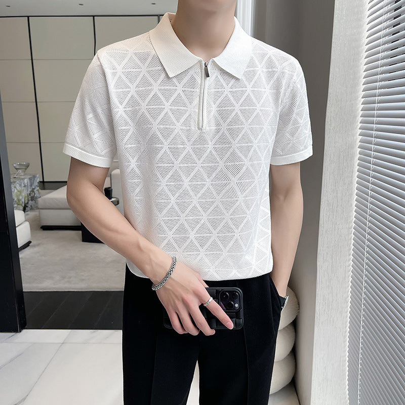 Rhombus Breathable Leisure Top White