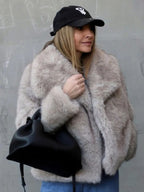 Winter Plush Coat Fashion Thicken Lapel Outwear Jacket