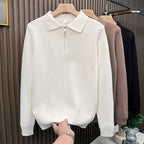Men's Autumn And Winter High-grade Half Zipper Sweater White