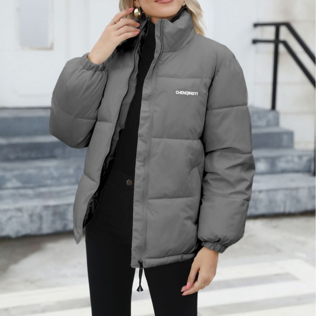 Women Winter Warm Thickened Jacket Grey