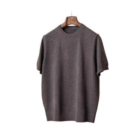 Men's Round Neck Short Sleeve Knitted T-shirt
