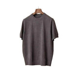 Men's Round Neck Short Sleeve Knitted T-shirt