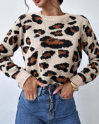 SS Leopard Print Sweater Khaki H