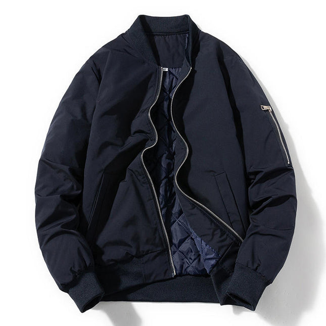 Personality Men's Warm Pilot Coat Navy Blue