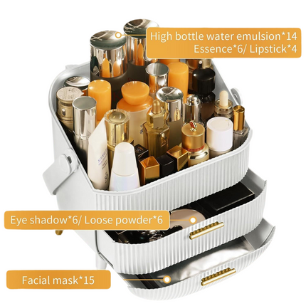 Makeup Organizer Skincare Organizer With 2 Drawers And Transparent