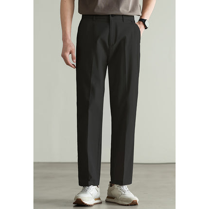 Cotton Blended Elasticated Slacks Men's Trousers Black