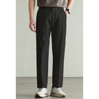 Cotton Blended Elasticated Slacks Men's Trousers Black